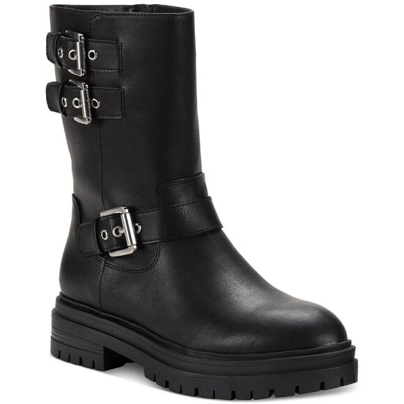 Sun + Stone Womens Onnyx Engineer Booties Black Sz 6.5 Lug Sole MSRP $129 - Picture 1 of 3